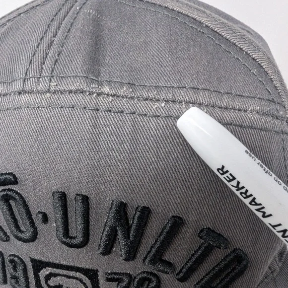 Ecko Unltd Gray Flat Brim Snapback Hat Y2K Vintage Rhino Logo 1972 - Picture 7 of 16